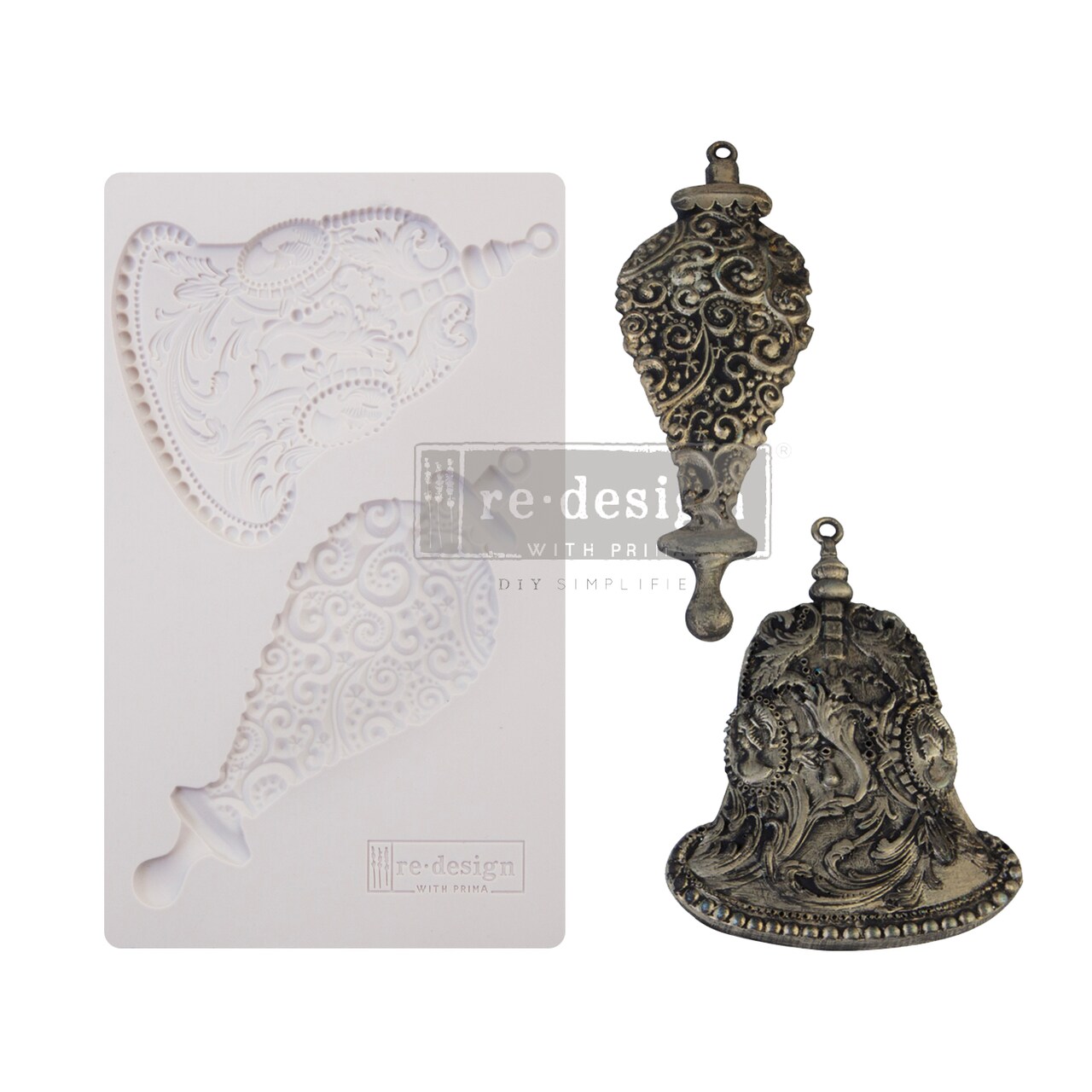 Redesign Decor Moulds® - Silver Bells - 5"x8", 8mm thickness Copyright #VA0002330073